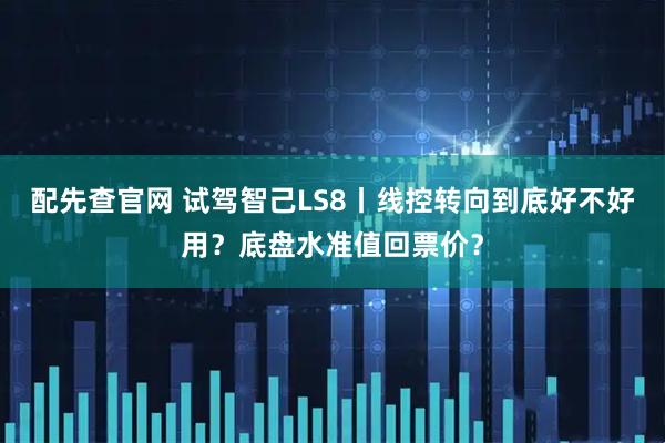 配先查官网 试驾智己LS8丨线控转向到底好不好用？底盘水准值回票价？